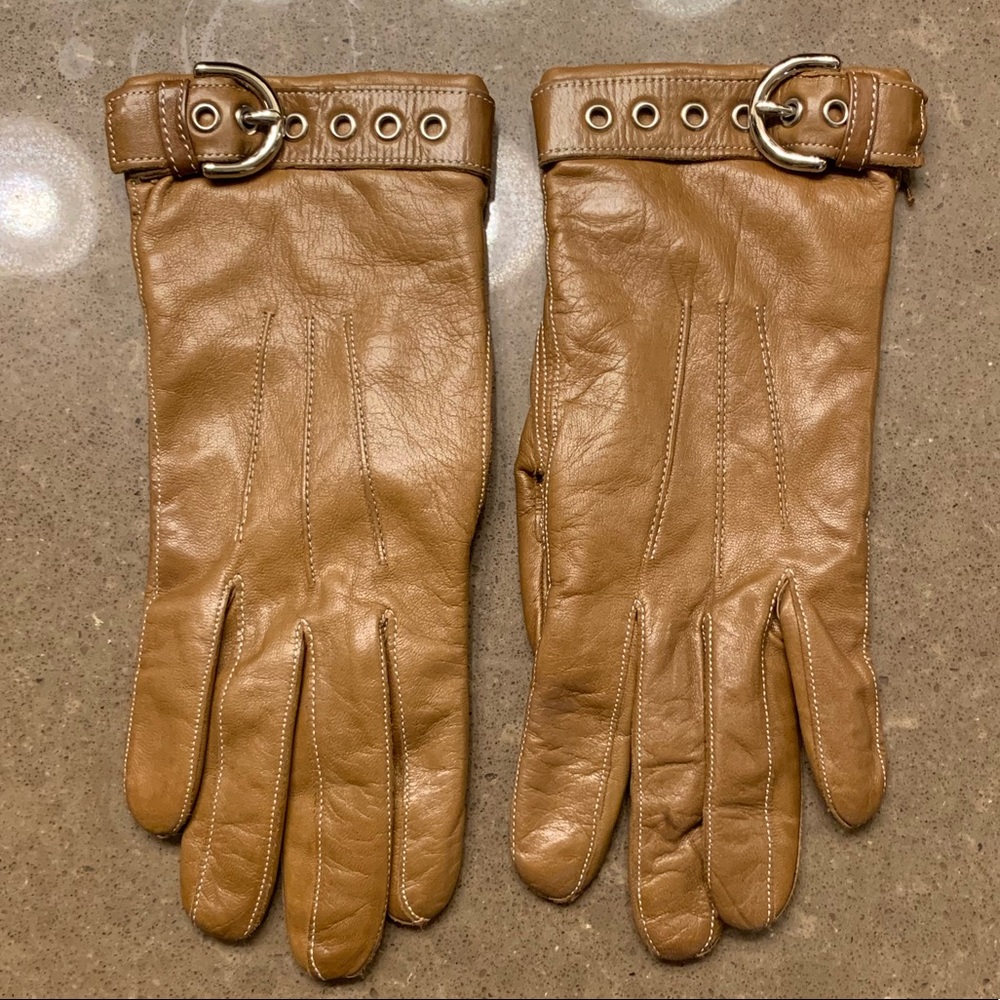 Coach Leather Gloves. Brown sz 7
